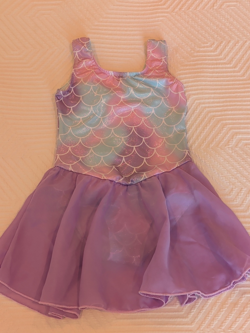 Kids Mermaid Tutu Dress - Purple Pastel Scale Costume 3T